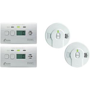imageKidde Carbon Monoxide Detector with 10Year Battery Digital Display 3 LEDs Replacement Indicator Peak Level Memory 2 Pack2 packs