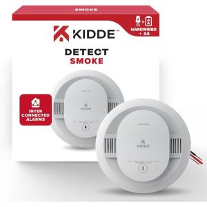 imageKidde Hardwired Smoke Detector AA Battery Backup Interconnectable LED Warning Light Indicators 4 Pack1 Pack