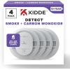 imageKidde Smoke ampamp Carbon Monoxide Detector 10Year Battery Powered LED Warning Light Indicators 4 Pack9th Edition