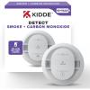 imageKidde Smoke ampamp Carbon Monoxide Detector 10Year Battery Powered LED Warning Light Indicators 4 Pack9th Edition
