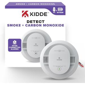 imageKidde Hardwired Smoke ampamp Carbon Monoxide Detector 10Year Battery Backup Interconnectable LED Warning Light IndicatorsDetector