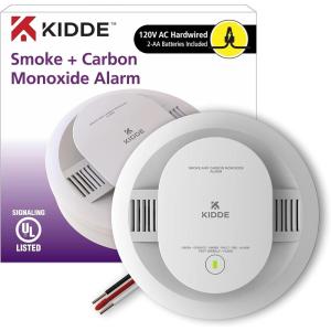imageKidde Hardwired Smoke ampamp Carbon Monoxide Detector AA Battery Backup Smoke Alarm Interconnectable LED Warning Light Indicators 2 Pack6th Edition