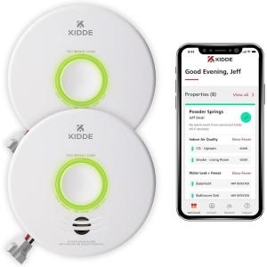 imageKidde Smart Smoke Detector ampamp Indoor Air Quality Monitor WiFi Alexa Compatible Device Hardwired wBattery Backup Voice ampamp App Alerts 2 Pack