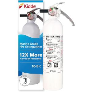 imageKidde Mariner 10 Marine Fire Extinguisher for Boats ampamp Watercrafts 10BC 4 Lbs Coast Guard Approved Strap Bracket Included WhiteMAR10