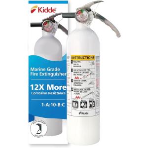 imageKidde Mariner 10 Marine Fire Extinguisher for Boats ampamp Watercrafts 10BC 4 Lbs Coast Guard Approved Strap Bracket Included WhiteMAR110