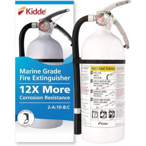 imageKidde Mariner 10 Marine Fire Extinguisher for Boats ampamp Watercrafts 10BC 4 Lbs Coast Guard Approved Strap Bracket Included WhiteMAR210