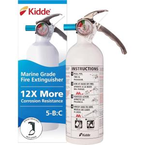 imageKidde Mariner 10 Marine Fire Extinguisher for Boats ampamp Watercrafts 10BC 4 Lbs Coast Guard Approved Strap Bracket Included WhiteMAR5