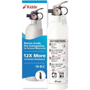 imageKidde Mariner 10 Marine Fire Extinguisher for Boats ampamp Watercrafts 10BC 4 Lbs Coast Guard Approved Strap Bracket Included WhitePWC