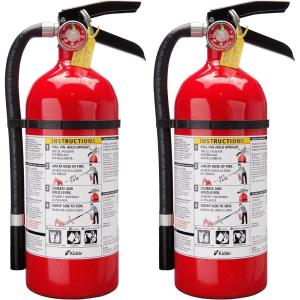 imageKidde Pro 210 2A10BC Fire Extinguisher Rechargeable MultiPurpose for Home ampamp Office 4 lbs Mounting Bracket Included  Red2 Pack