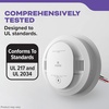image:imageKidde Smoke and Carbon Monoxide Detector AA BatteryPowered WireFree Interconnect Voice Alerts LED Status Light 85 dB Alarm 5inches 30CUDRVRFHardwired with AA Battery Backup