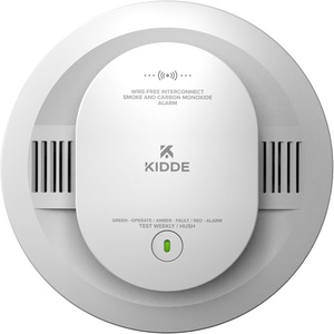 image:imageKidde Smoke and Carbon Monoxide Detector AA BatteryPowered WireFree Interconnect Voice Alerts LED Status Light 85 dB Alarm 5inches 30CUDRVRFAA BatteryPowered